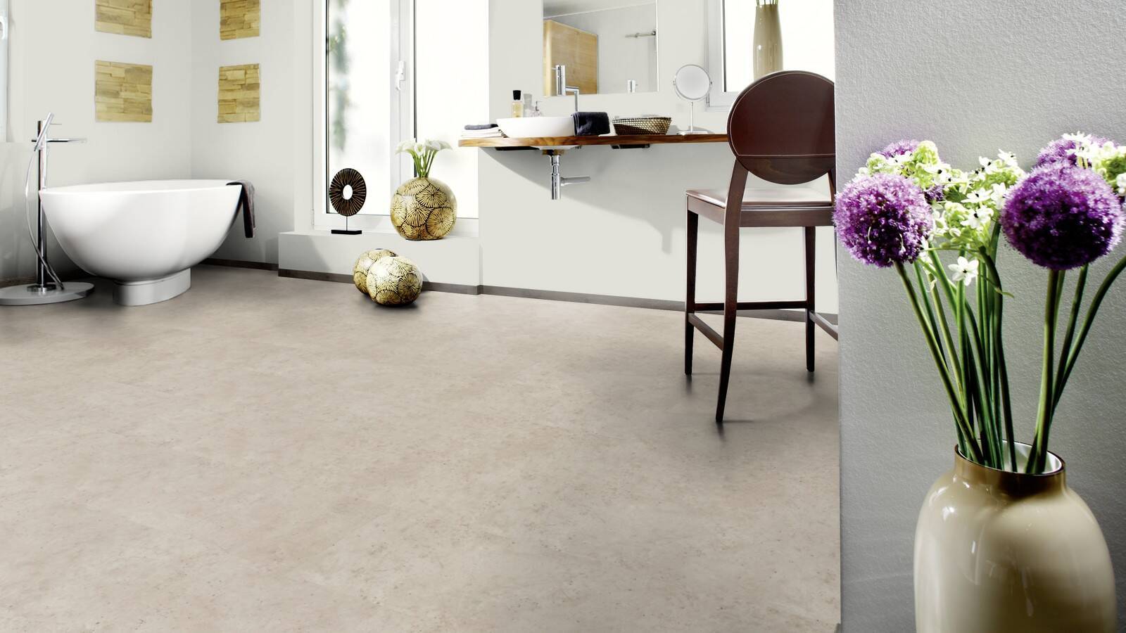 Vinyl 2 mm zum kleben &quot;Patience Concrete Pure&quot; - Wineo 400 stone - 5 kaufen - Laminatparadies