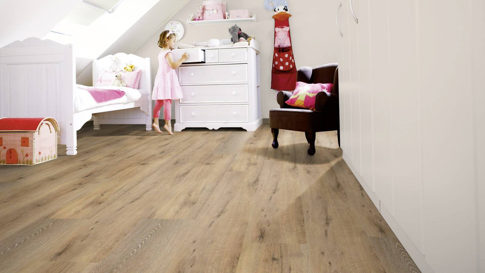 Vinyl 9 mm Klick &quot;Joy Oak Tender&quot; inkl. Trittschalldämmung - Wineo 400 wood XL - 4 kaufen - Laminatparadies