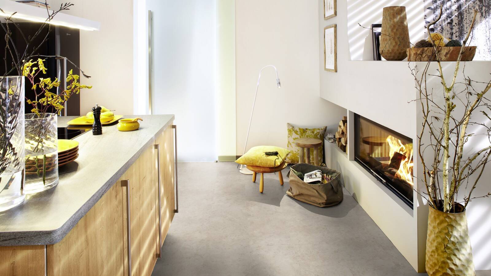 Vinyl 2 mm zum kleben &quot;Patience Concrete Pure&quot; - Wineo 400 stone - 3 kaufen - Laminatparadies