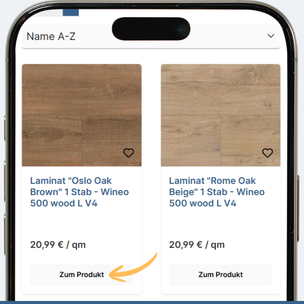 Bestellprozess Boden-Muster Schritt 1